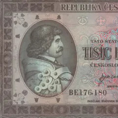 1000 Kčs bankovka Národní banky Československé, avers (1945)