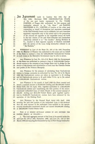 Text Dohody Czecholoan (1922)